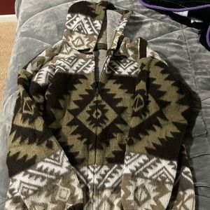 Yari native printed zip up sweater